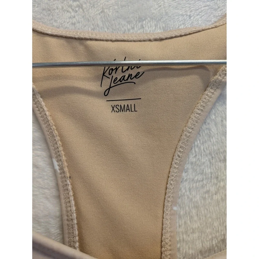 Kortni Jeane XSMALL Tan Patterned Swim Top Ruffle High Waist‎ Bottom Set